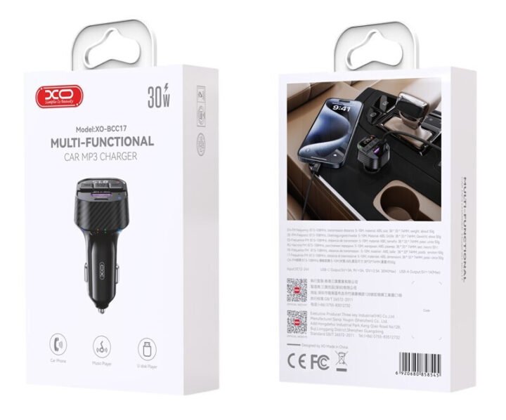 XO BCC17 multi-functional Bluetooth car MP3 charger